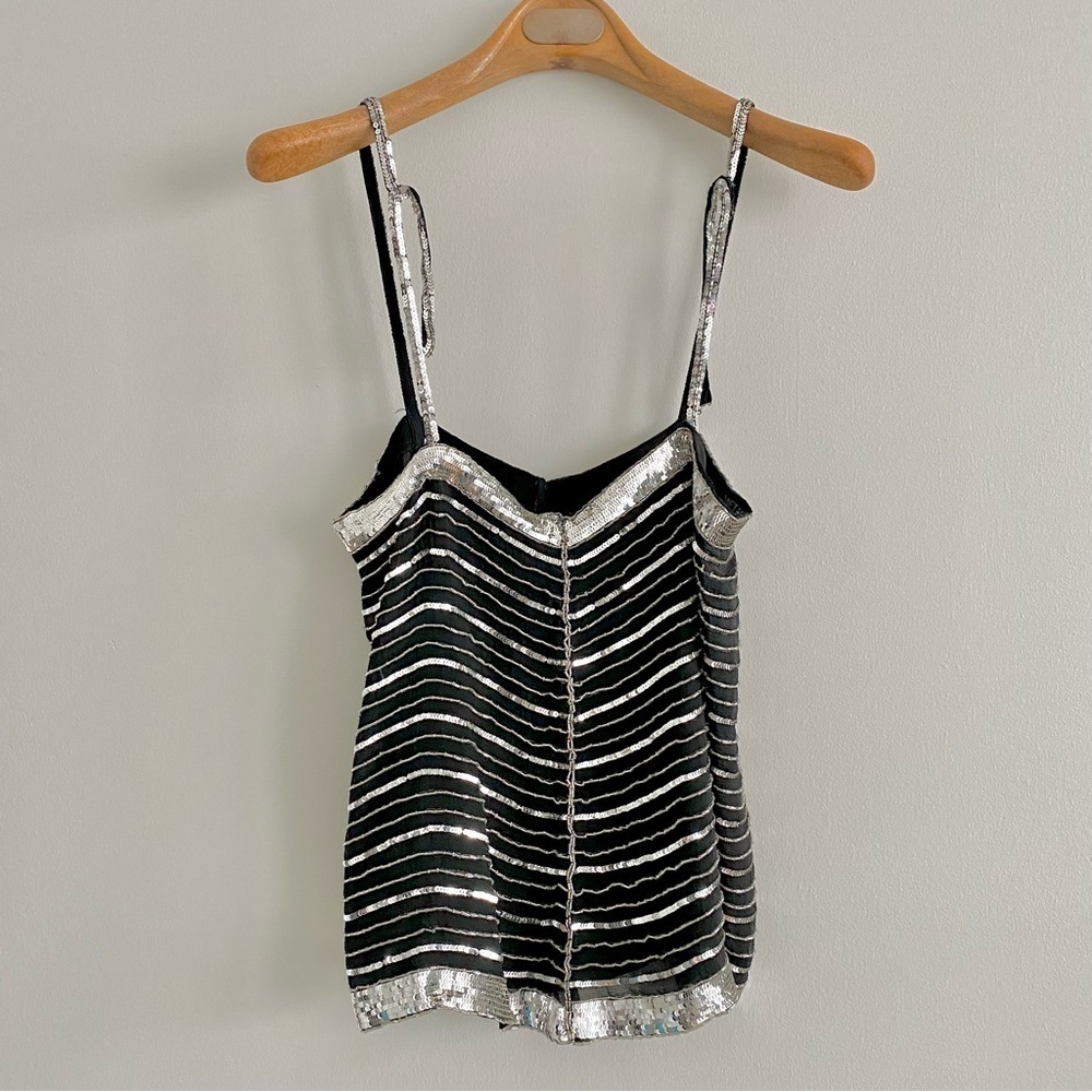 Metamorphosis 100% Pure Silk Beaded Sequin Gatsby Top Size Medium